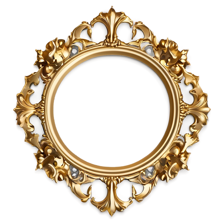 Baroque Gold Circle Frame Png 06262024