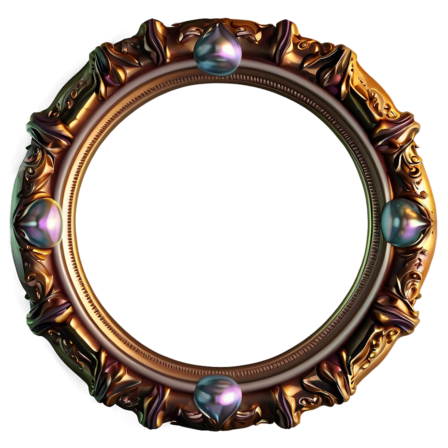 Baroque Gold Circle Frame Png Yfr