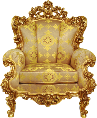 Baroque Golden Armchair Transparent Background