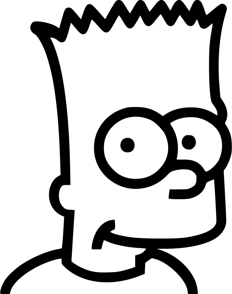 Bart Simpson Line Drawing