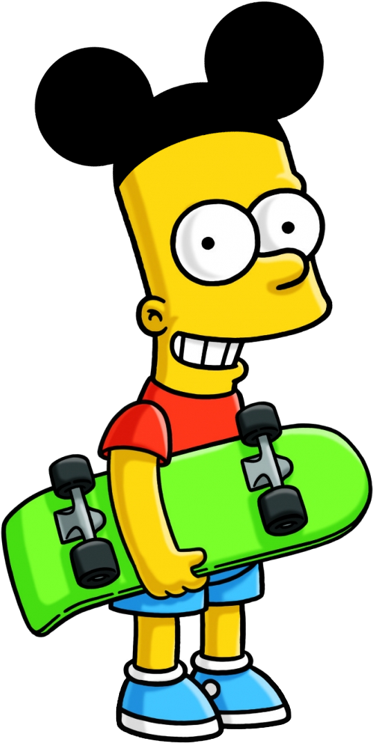 Bart Simpson Mickey Ears Skateboard.png