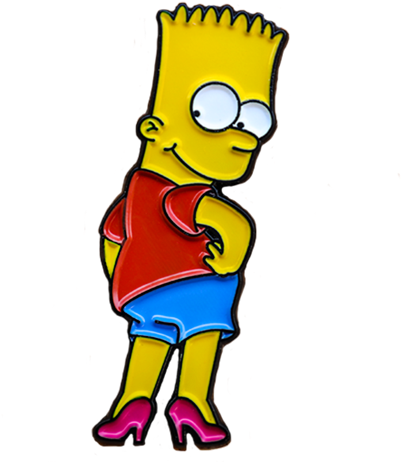 Bart Simpsonin Red Shirtand Blue Shorts