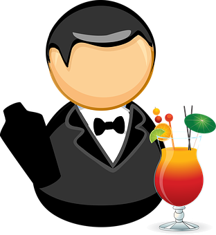 Bartender Iconwith Cocktail