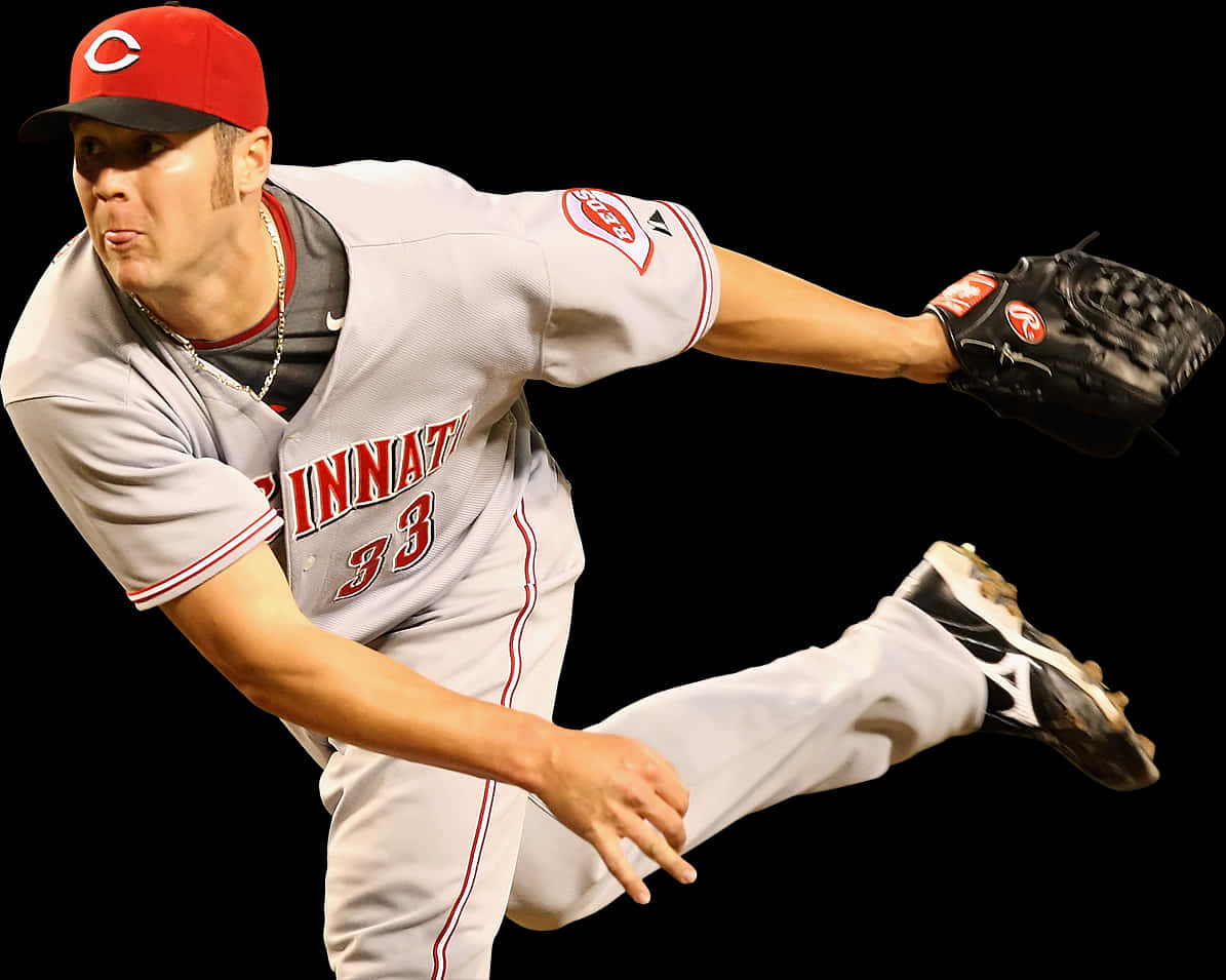 Baseball Pitcher In Action Cincinnati