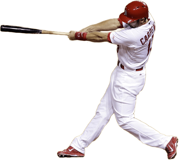 Baseball Player Swinging Bat Cardinals