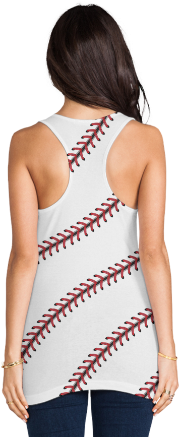 Baseball Stitch Design Tank Top