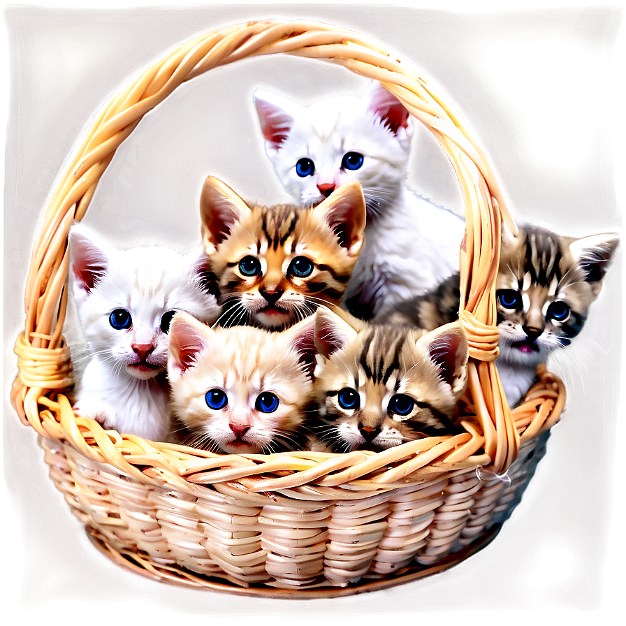 Basket Of Kittens Png Myx