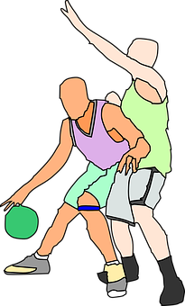 Basketball Dribble Defense Illustration