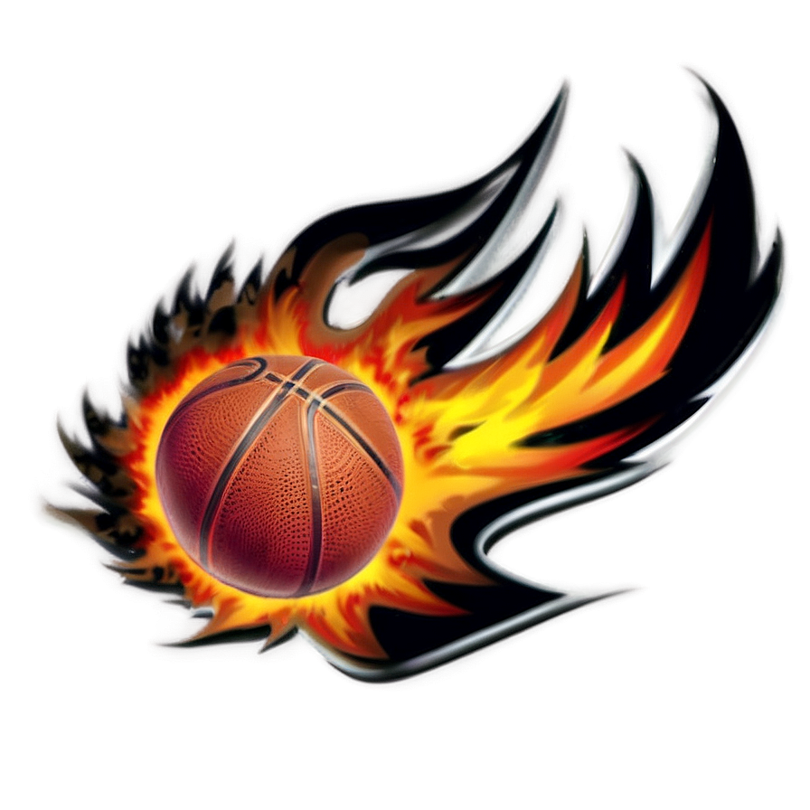 Basketball On Fire Png 04302024