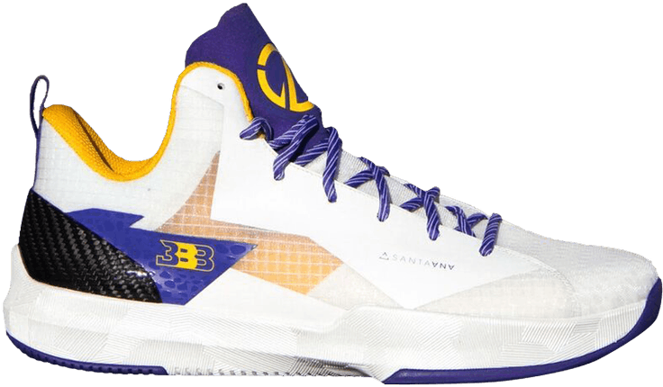 Basketball Shoe White Purple Yellow