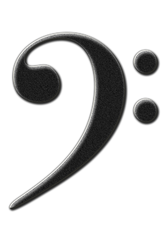 Bass Clef Symbolon Black Background