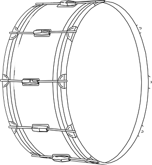 Bass Drum Line Drawing