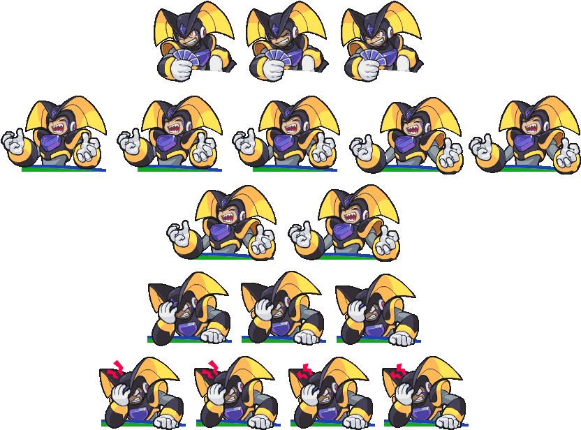 Bass Sprite Expressions Mega Man