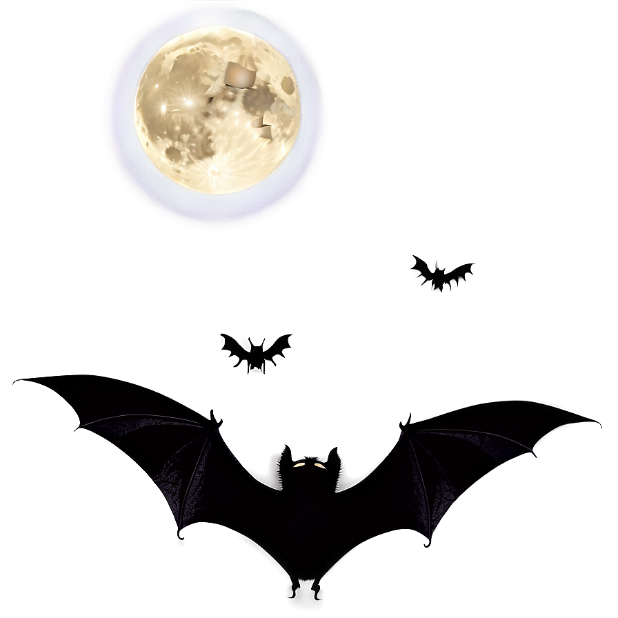 Bats And Full Moon Png 05232024