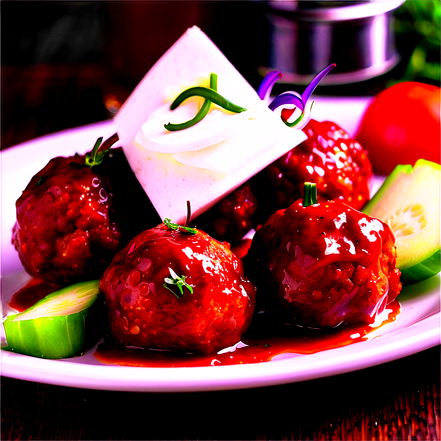 Bbq Meatball Appetizer Png 06242024