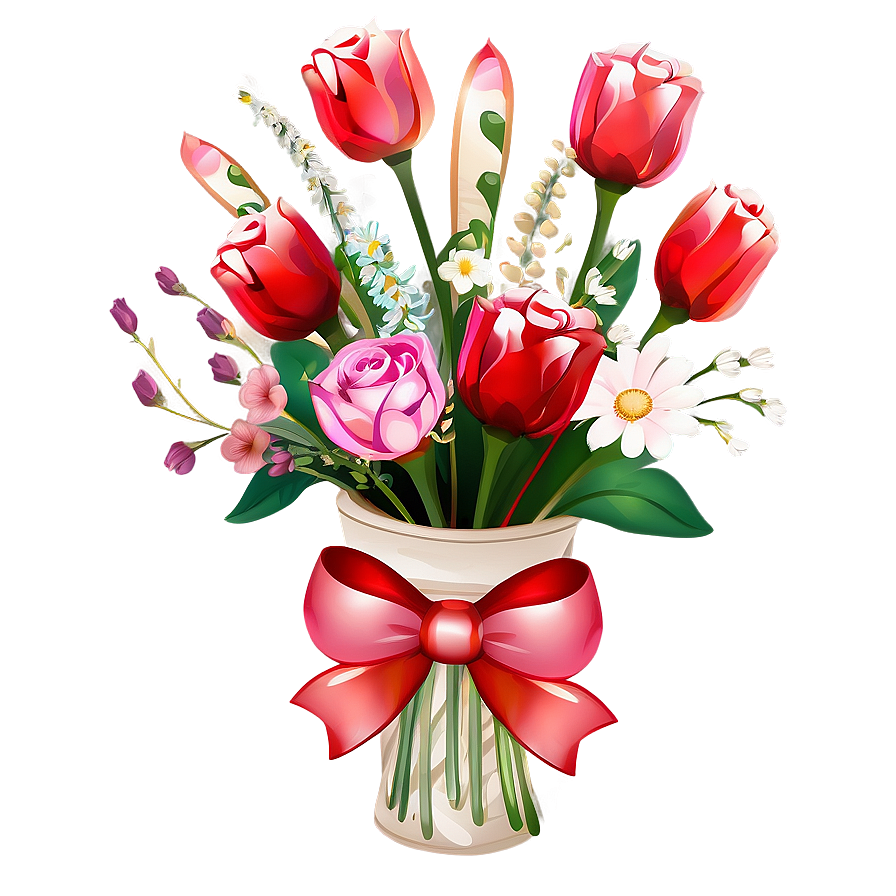 Be My Valentine Floral Bouquet Png 06282024