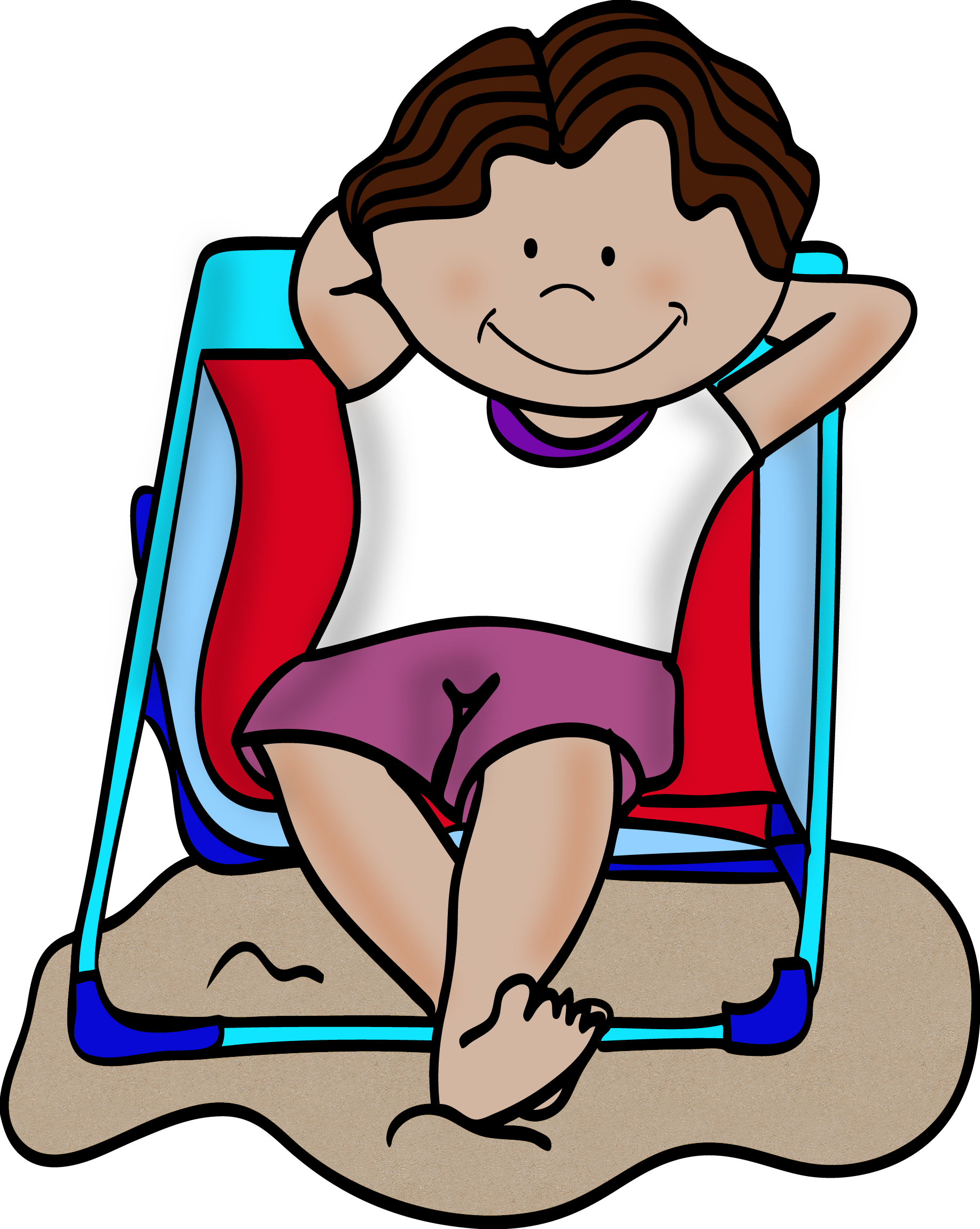 Beach Chair Relaxation Cartoon