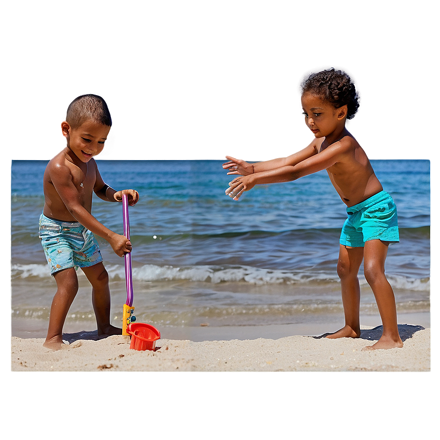 Beach Kids Playing Png 06132024