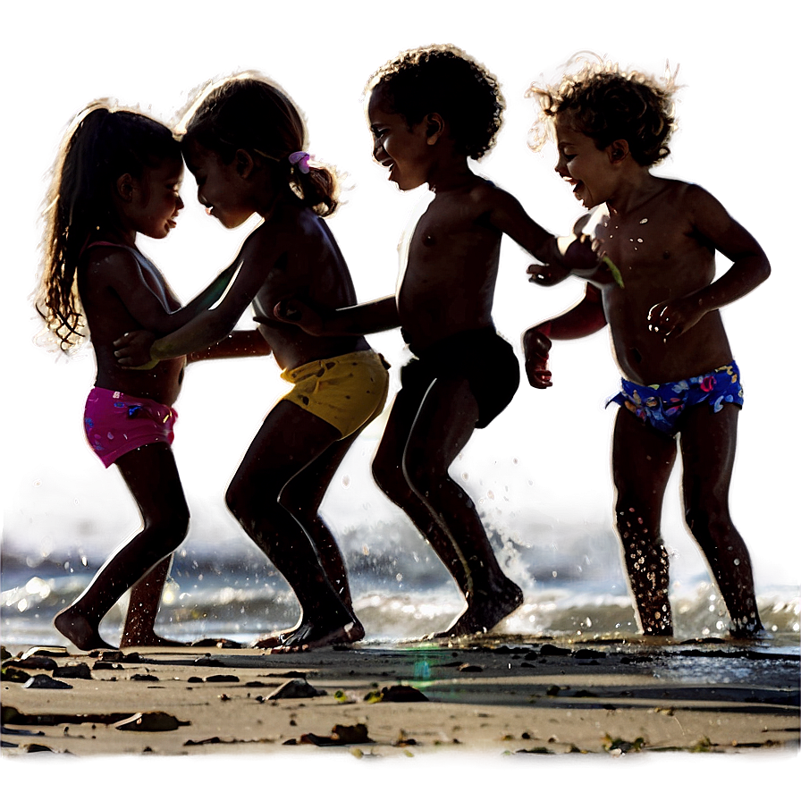 Beach Kids Playing Png Mof59