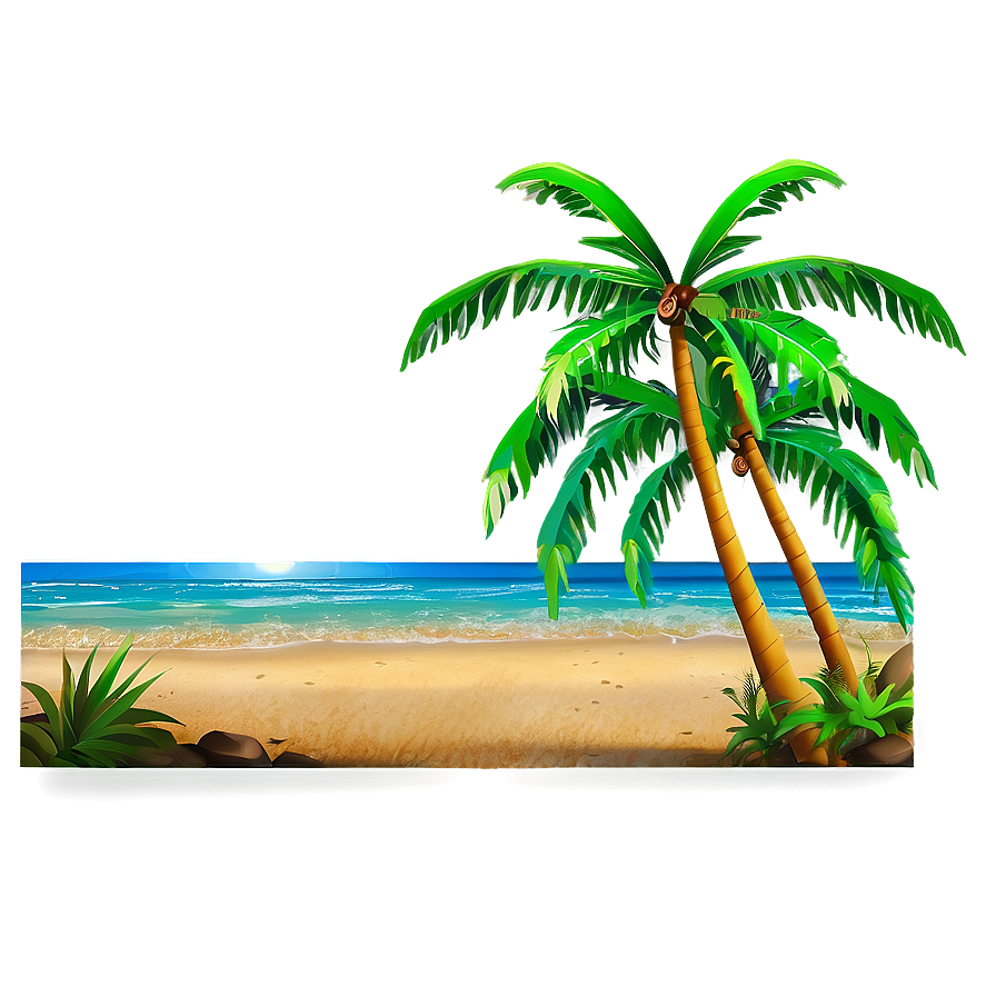 Beach Sunset Palm Trees Png Img