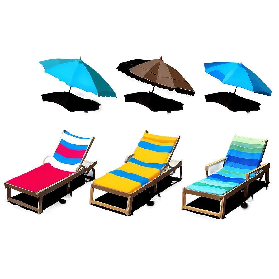 Beach Sunshade Loungers Png Lgs3