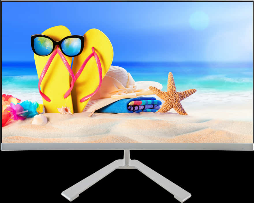 Beach Vacation Theme Computer Display