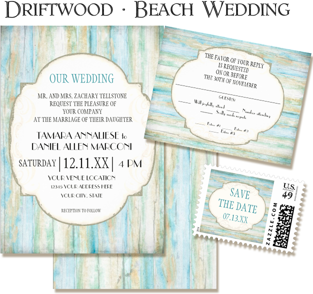 Beach Wedding Invitation Set