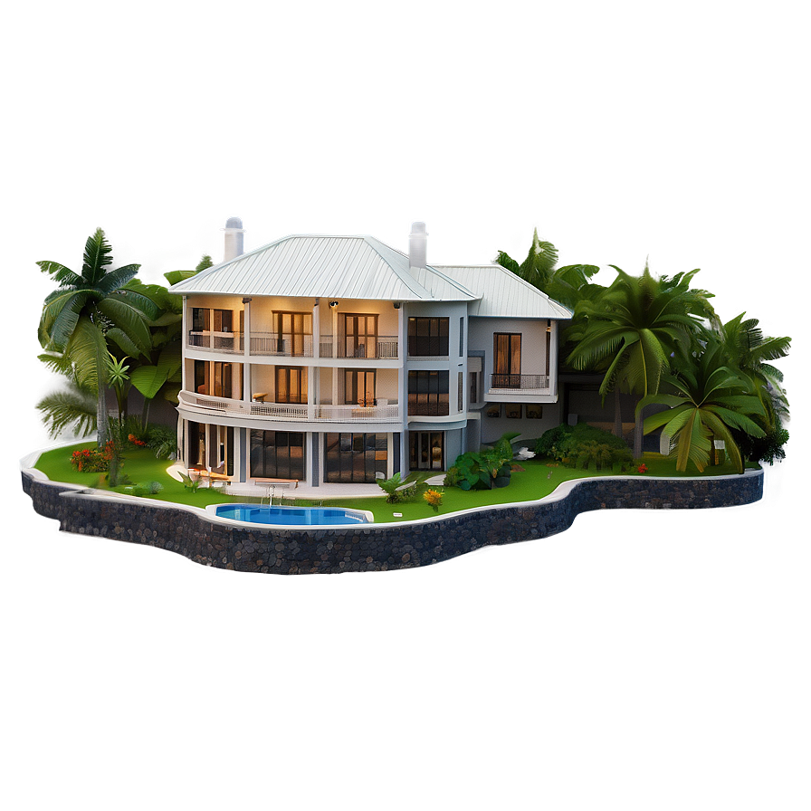 Beachfront Mansion Sunset Png 77