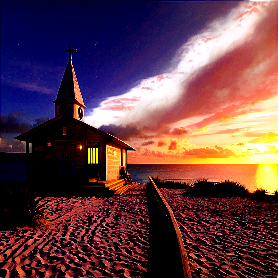 Beachside Chapel Sunset Png 36