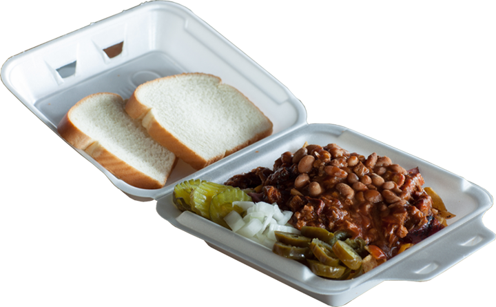 Beansand B B Q Meal Styrofoam Container