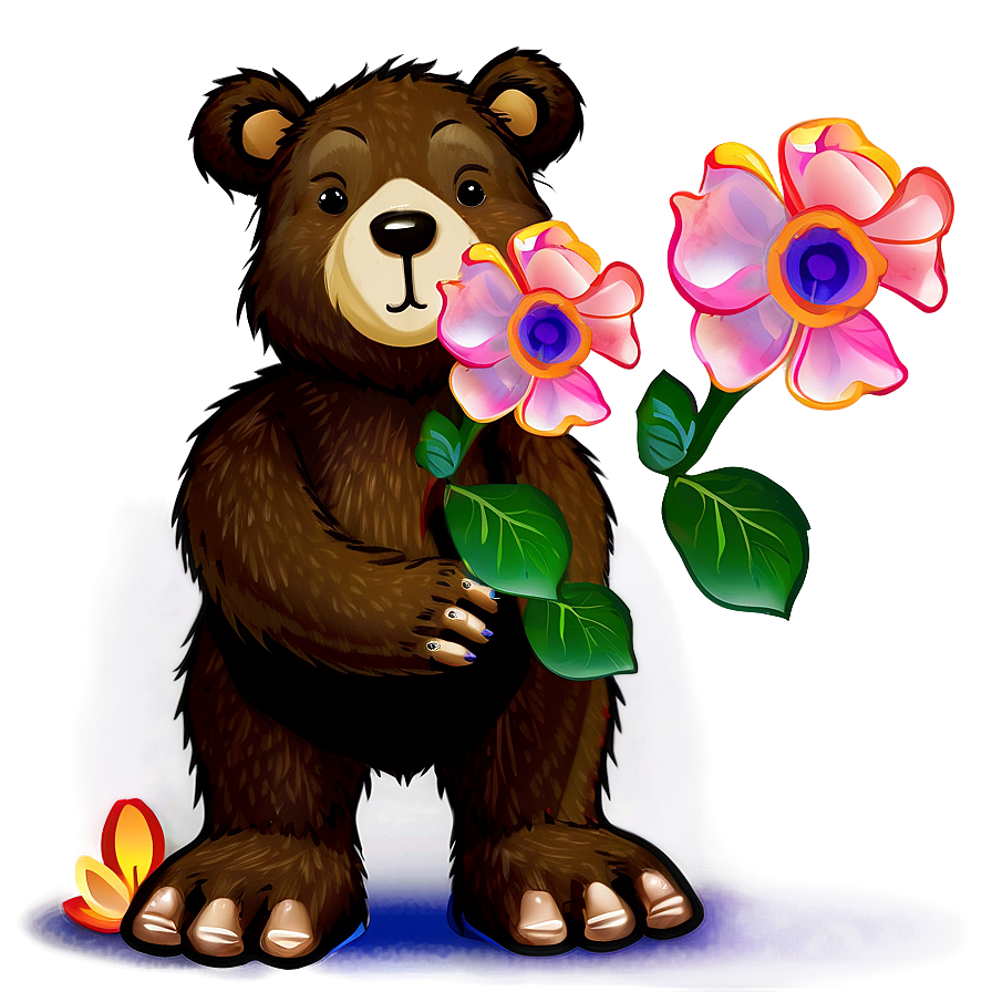 Bear And Flowers Png 69