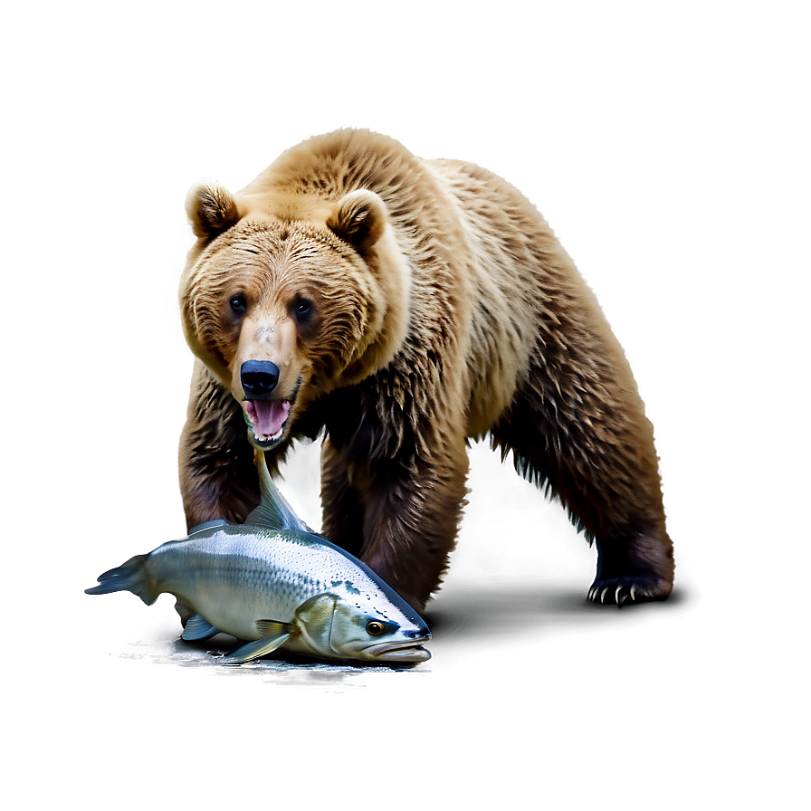 Bear Eating Fish Png Yar