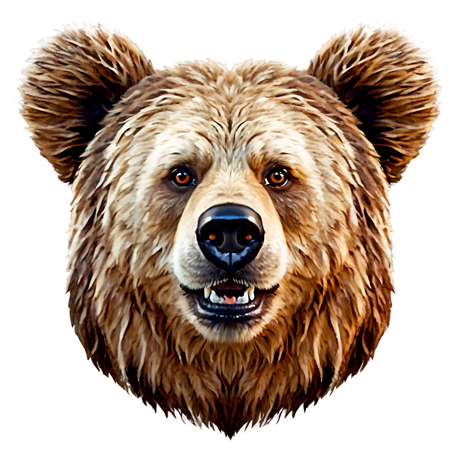 Bear Face In Cartoon Style Png 06292024