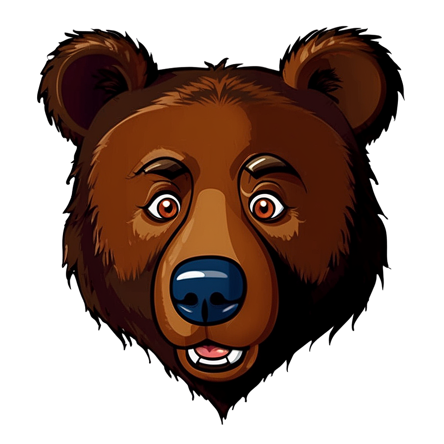 Bear Face In Cartoon Style Png Kfd8