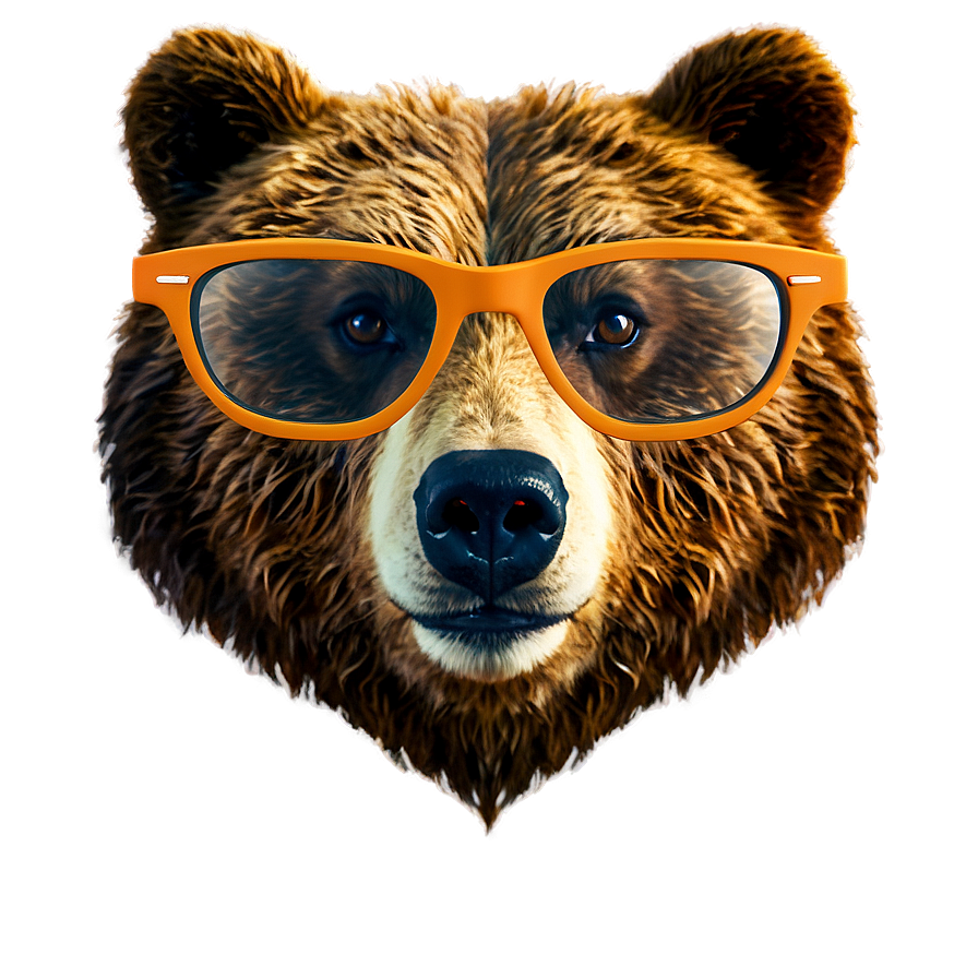 Bear Face With Glasses Png 06292024