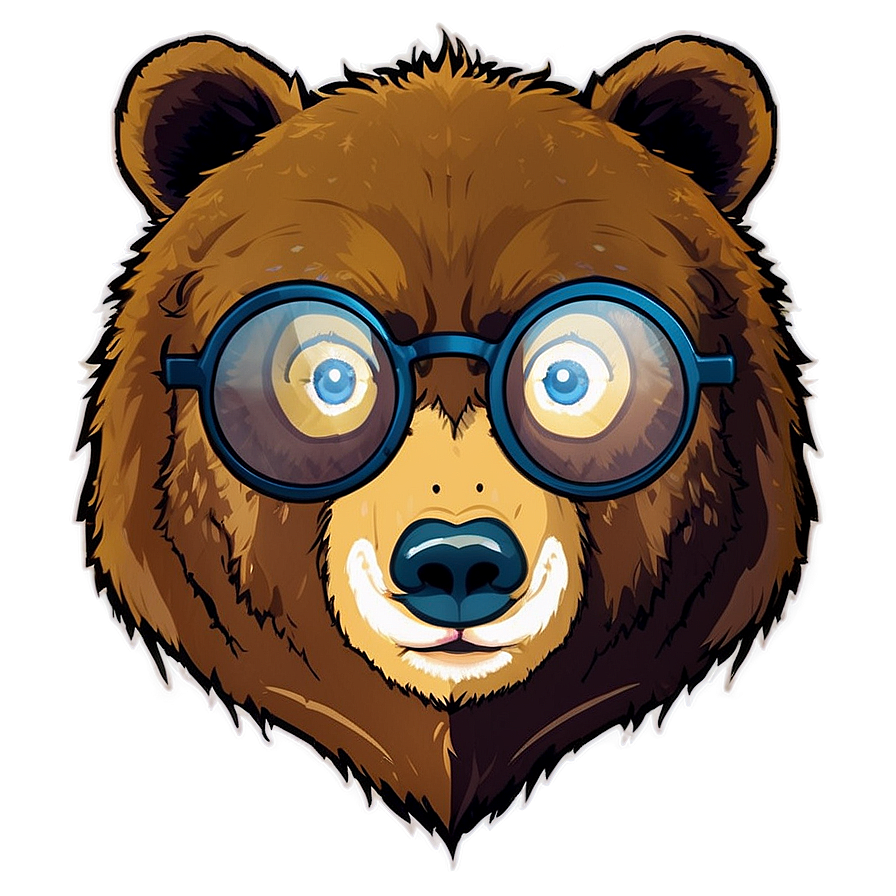 Bear Face With Glasses Png Xay