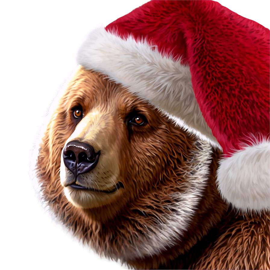 Bear Face With Santa Hat Png 79