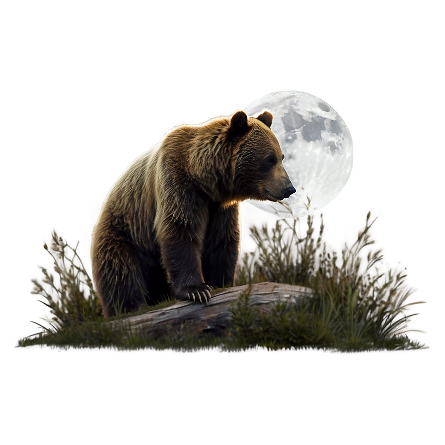 Bear In Moonlight Png Kve