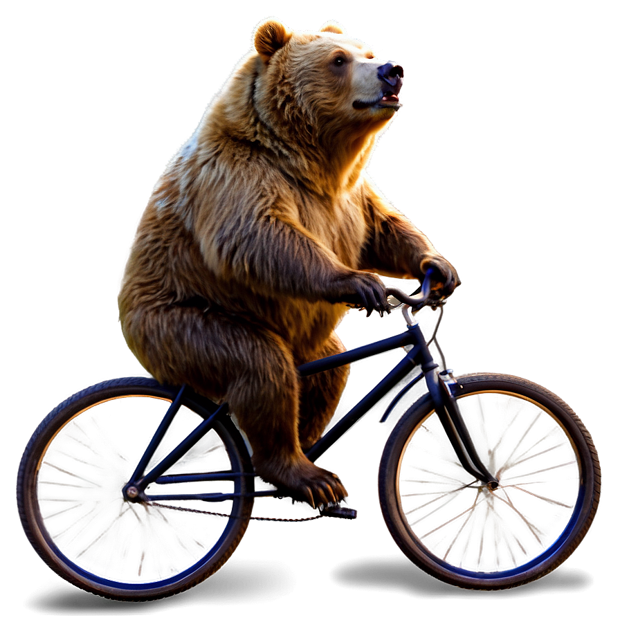 Bear On Bicycle Png 05032024