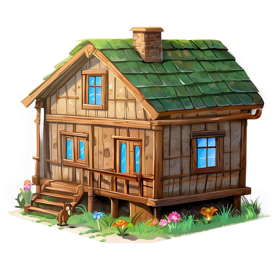 Bear's Family Home Illustration Png 8