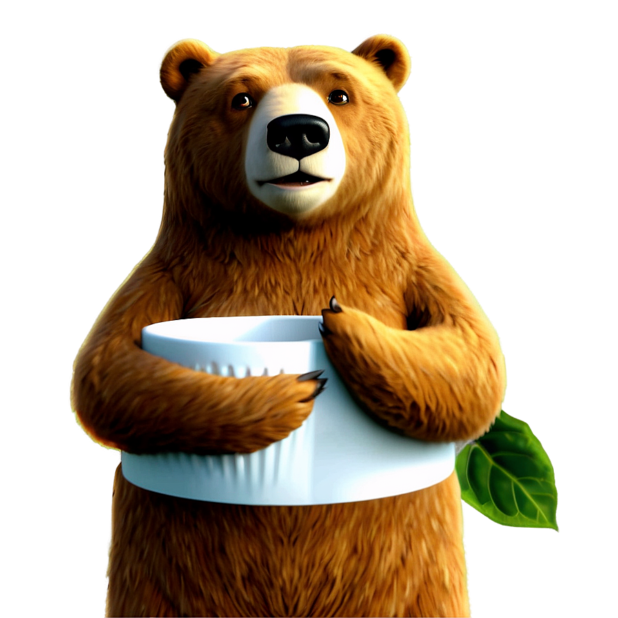 Bear With Coffee Png 05032024