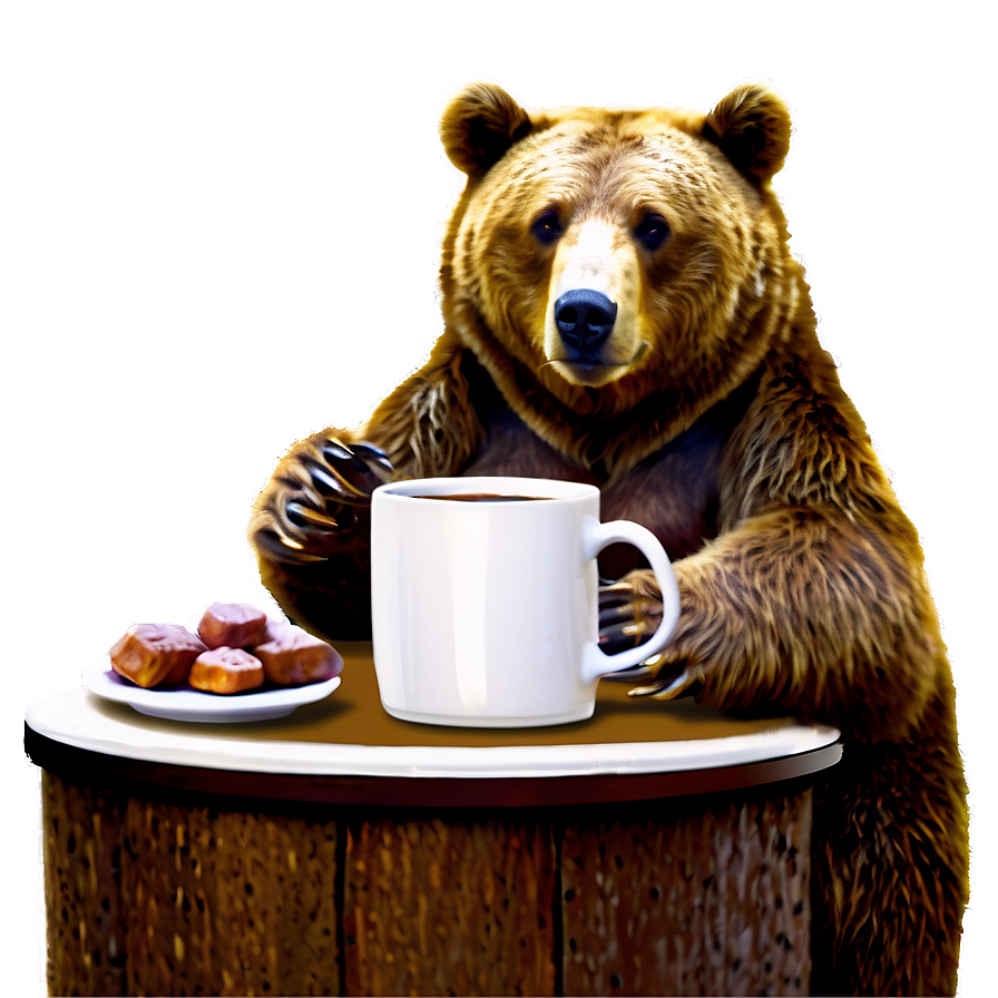 Bear With Coffee Png 13
