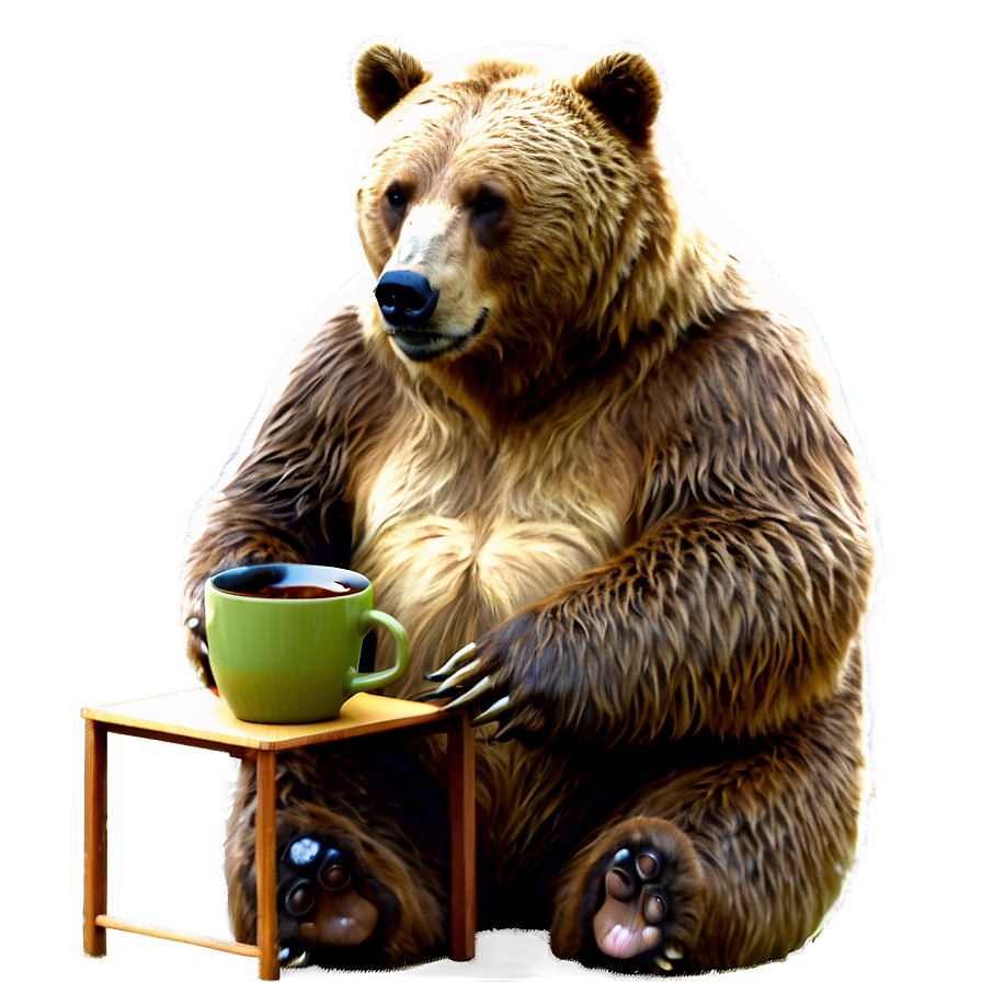 Bear With Coffee Png Yec
