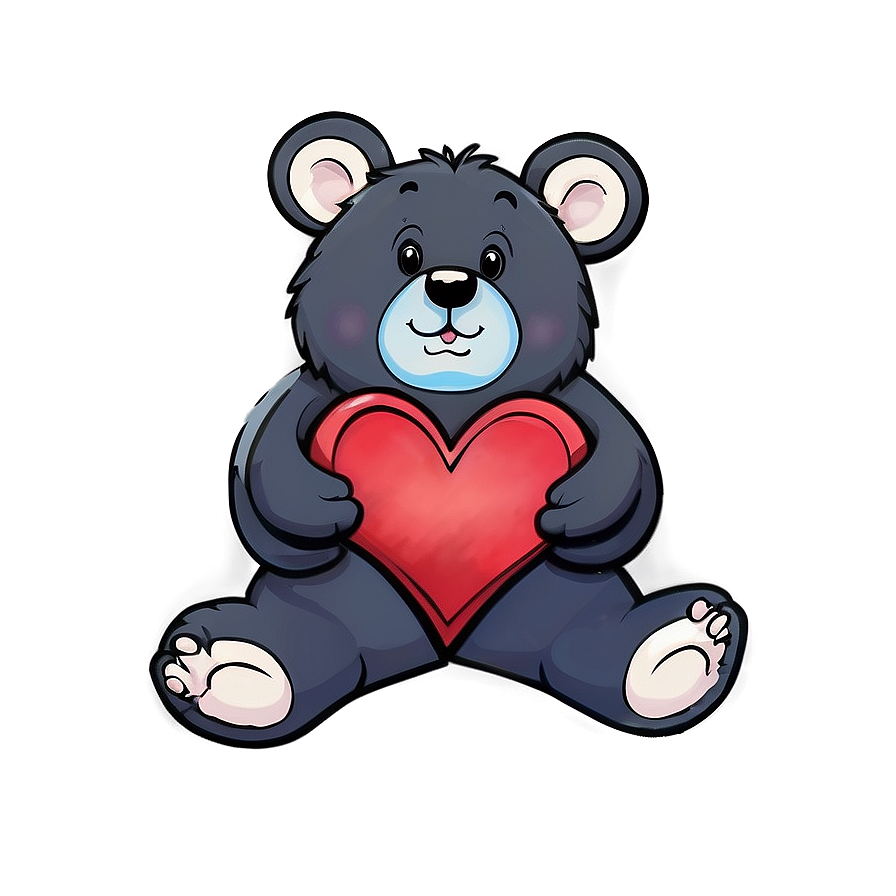 Bear With Heart Png 05032024