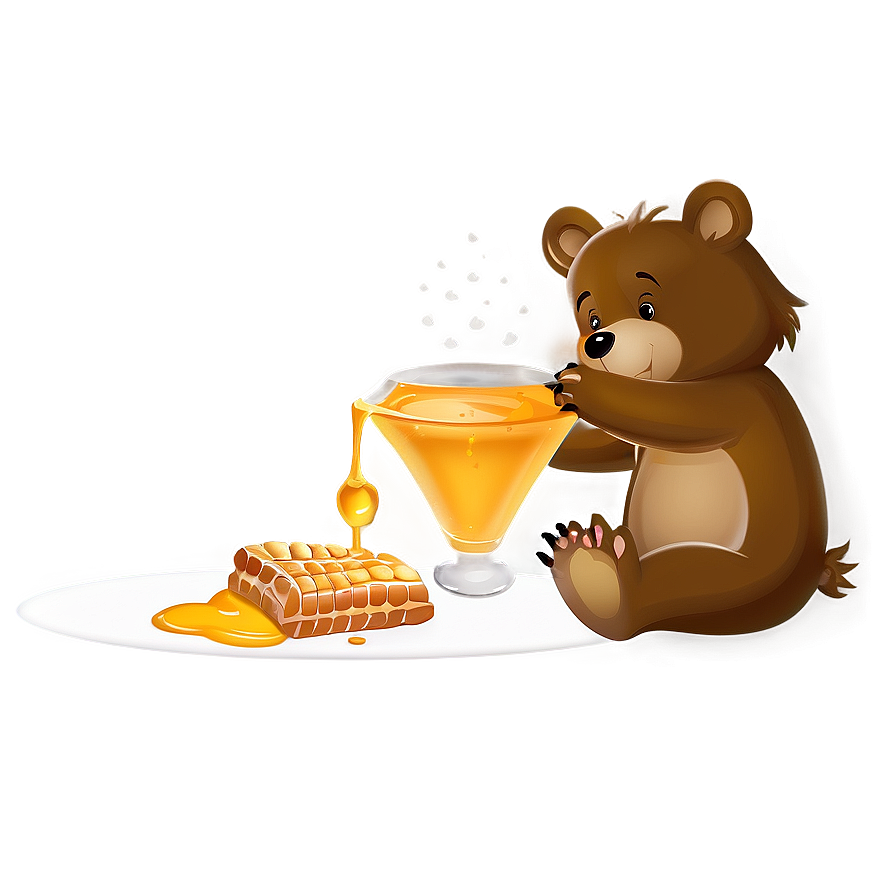 Bear With Honey Png Pkd56