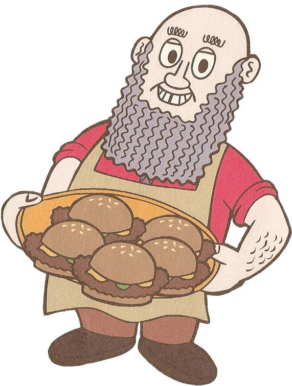 Bearded Chef Holding Burgers