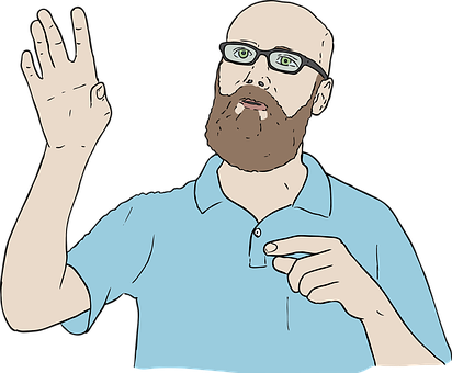 Bearded Man Greeting Illustration