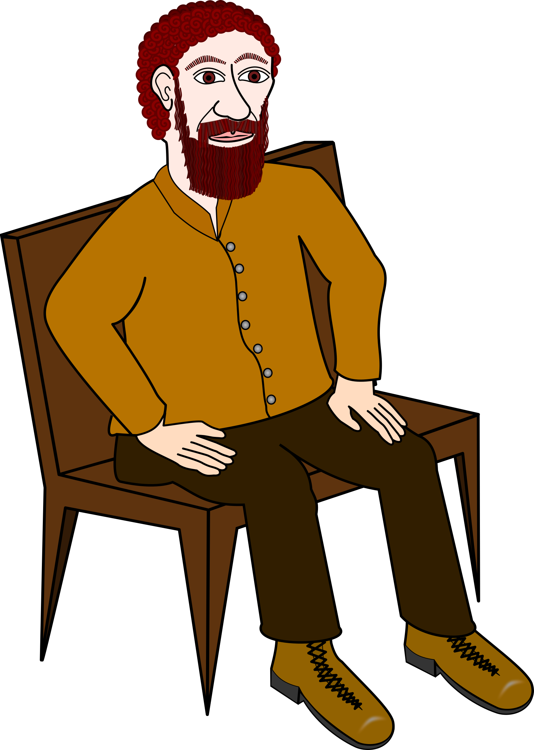 Bearded Man Sittingin Chair Illustration