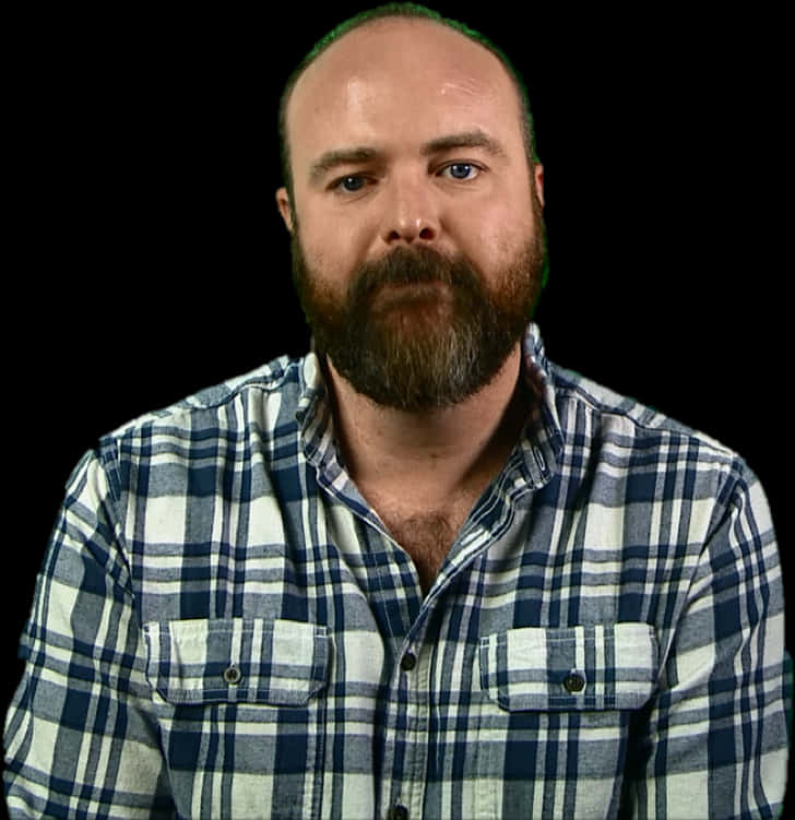 Bearded Manin Plaid Shirt