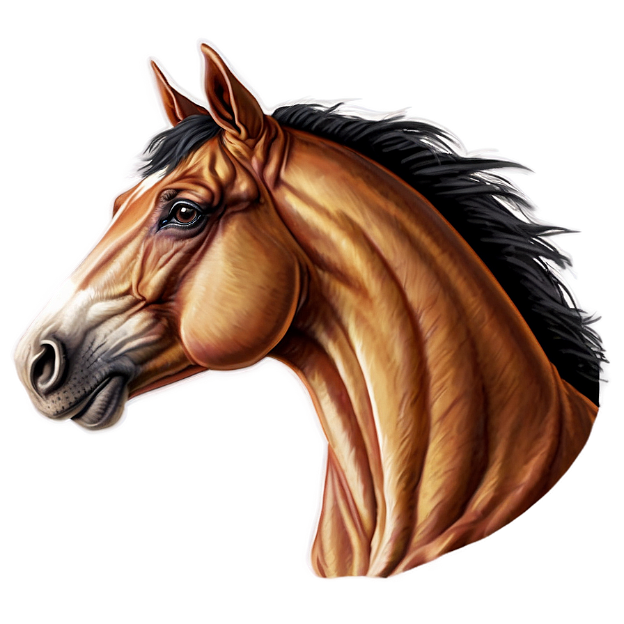 Beautiful Horse Head Illustration Png Ctw